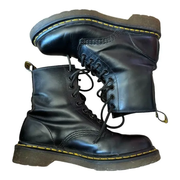 DR MARTENS 1460 Smooth Leather Lace Up Boots Black Ladies size 6 - Image 9