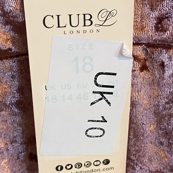 Club L London Pink Crushed Velvet Cami Midi strapless kentucky derby Party Dress - Image 7