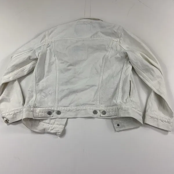 Levi Strauss & Co. Jacket Womens XS White Denim Trucker Button Front Casual - Image 6