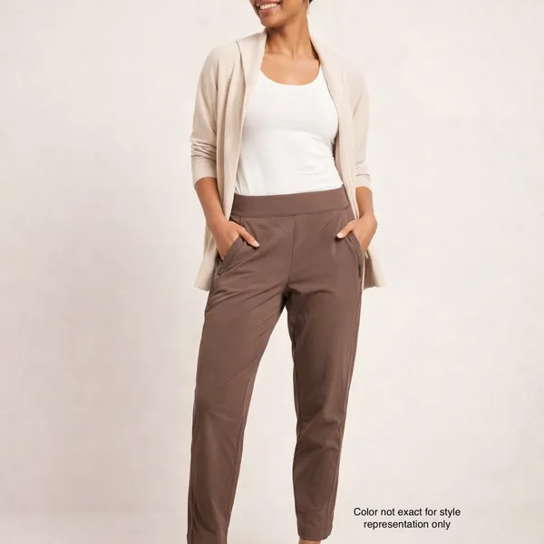 Athleta Womens Brooklyn Pants 16 Taupe Utility Travel Zip Pocket Stretch‎ SP24 - Image 2