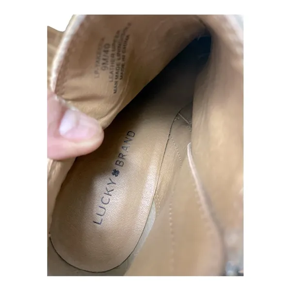 Lucky Brand Wedge Tan Bootie Size 9 M - Image 9