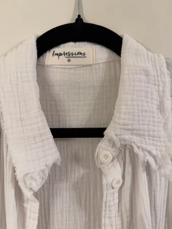 Impressions White Button Down Shirt - Image 4