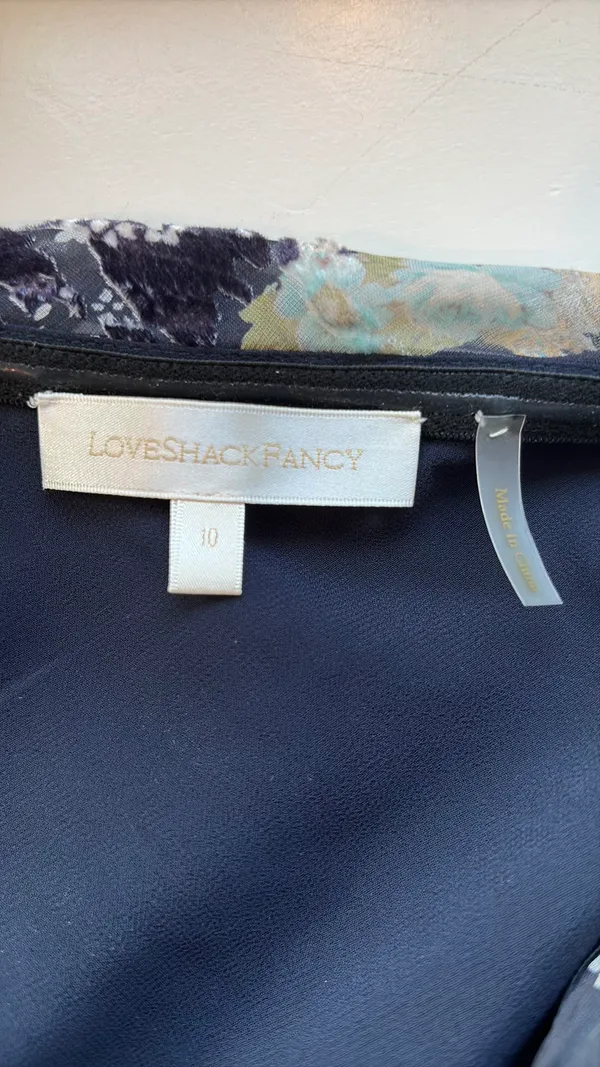 Love Shack Fancy Zietta Dress in Deep Sea Shadows - Image 5