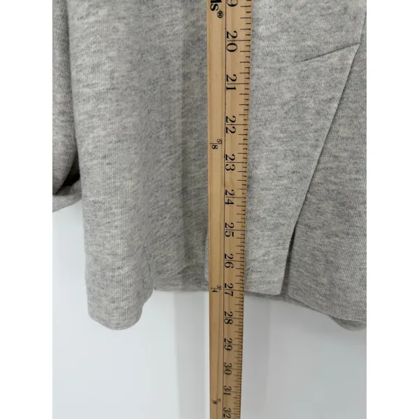 Ann Taylor Knit Blazer Jacket Gray Heather Cotton One Button Roll Tab Sleeve 6 - Image 8