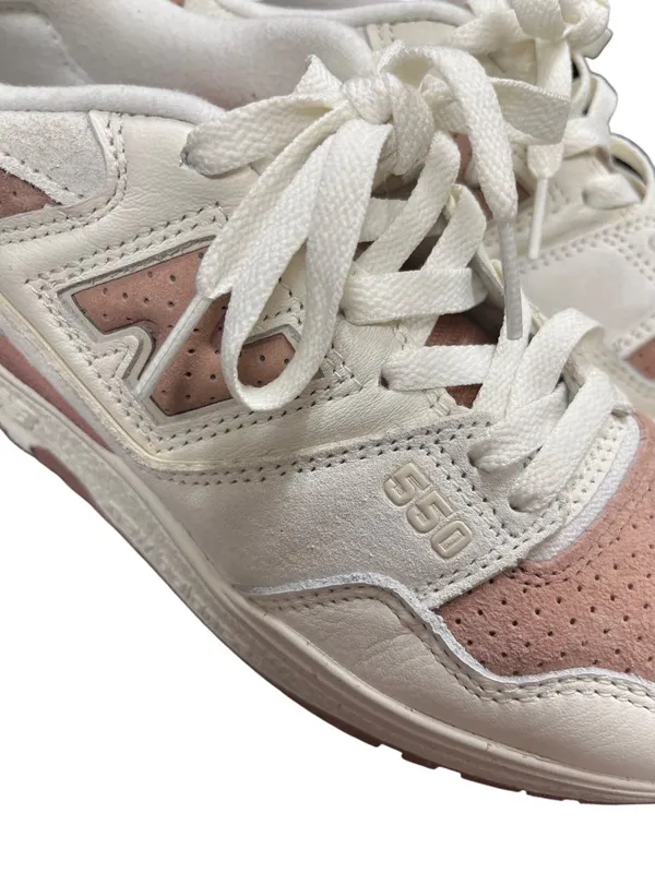 New Balance 550 wms white pink leather suede retro low sneakers sz 8B SKU 10-449 - Image 14