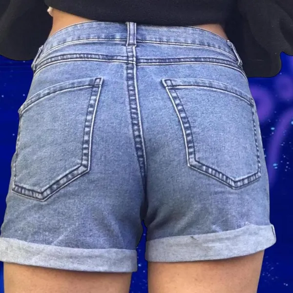 REWASH Denim high-rise shorts - Image 4