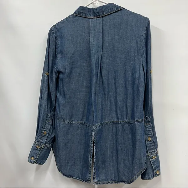 Cloth & Stone xs Denim Shirt Tencel Button Down top long sleeve - Image 2