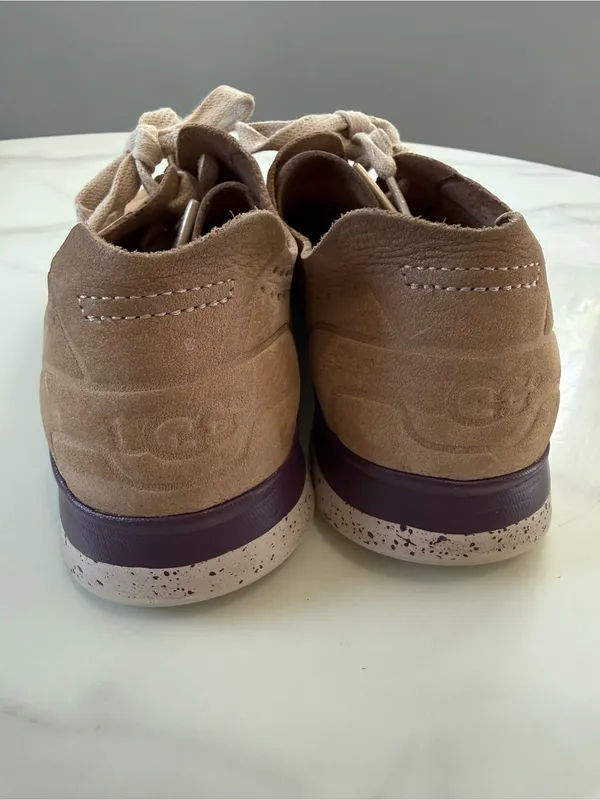 UGG Women's Suede Perforated Lace-Up Sneaker - Taupe - Image 3
