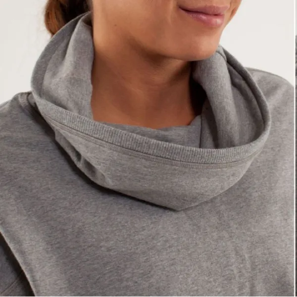 Lululemon Gray Rest Day Long Sleeve Cowl Neck Sweatshirt Top L - Image 5