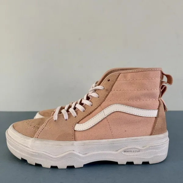 Vans Sentry Sk8-Hi Dusty Rose Pink Suede Canvas Platform Lug Sole Sneakers‎ - Image 4