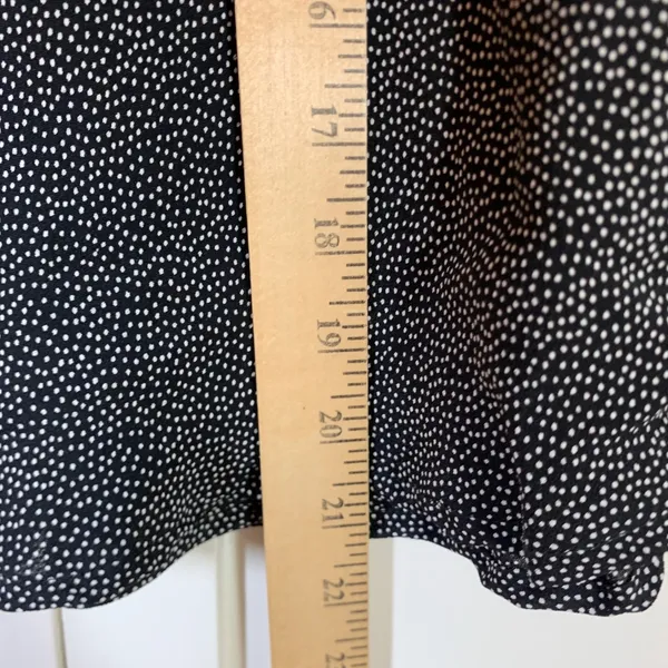 Loco Lindo Polka Dot Rayon A-Line Midi Skirt Sz M Fairy Goth USA Black White - Image 7