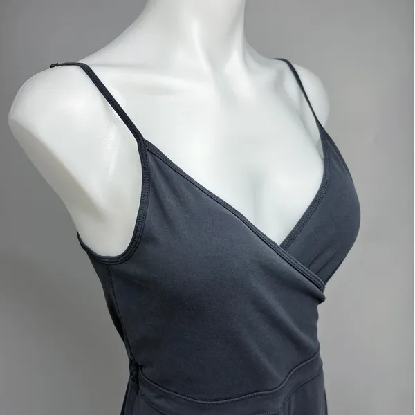 Abercrombie & Fitch Grey Camisole Sleeveless Faux Wrap V-Neck Skort Romper Sz S - Image 6