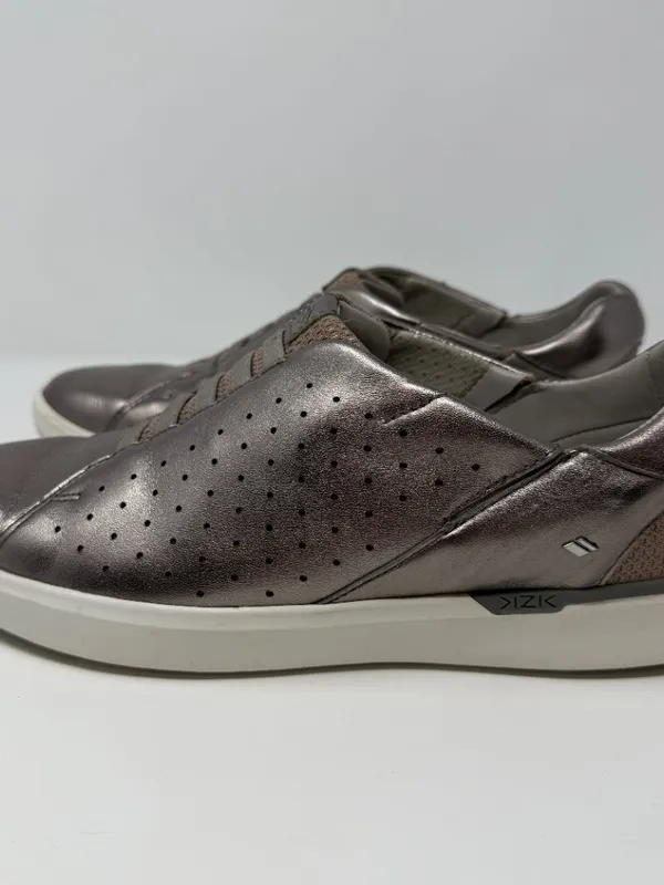 Kizik Miami Hands-Free Slip-On Sneaker Women's 8M Metallic Silver Leather Casual - Image 9