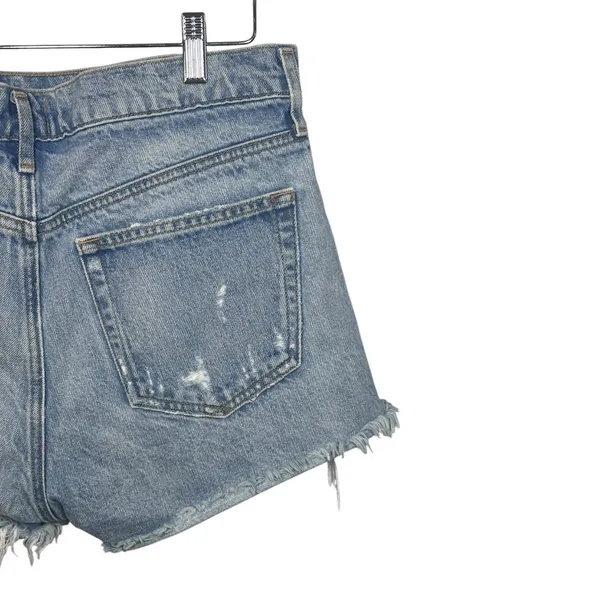 Agolde Light Blue Distressed Denim Jean Shorts - Image 11