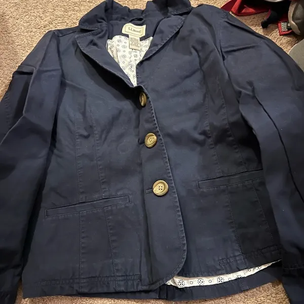 LL‎ bean navy blazer jacket 12 Blue - Image 5