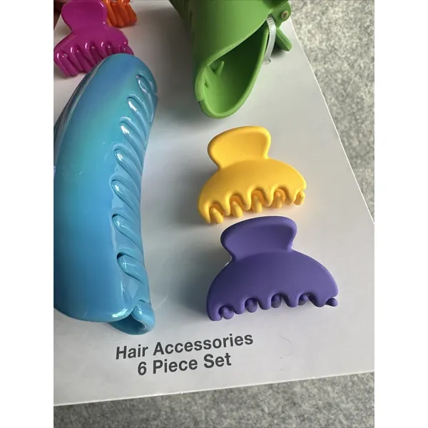 New Time And Tru Hair Claw Clip Lot of 2 Sets Colorful Retro Artsy Teacher Lg Sm - Image 4
