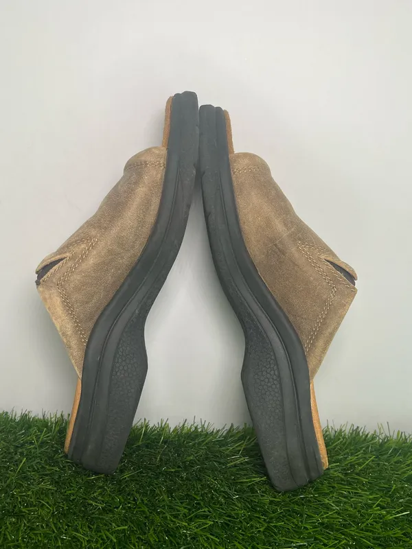 Ariat Women’s Leather Suede Slide Sandals Size 6B Brown Comfort Mule Western - Image 7