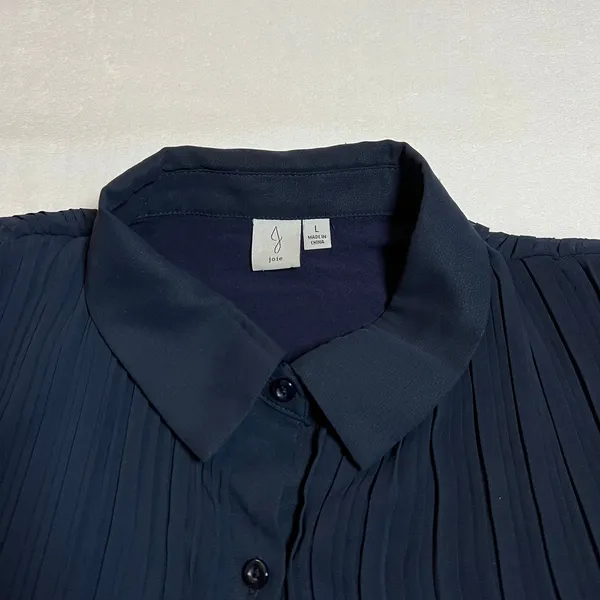Joie Sleeveless Pleat Mini Button Up Shirt Dress Size L Casual Preppy Classic - Image 6