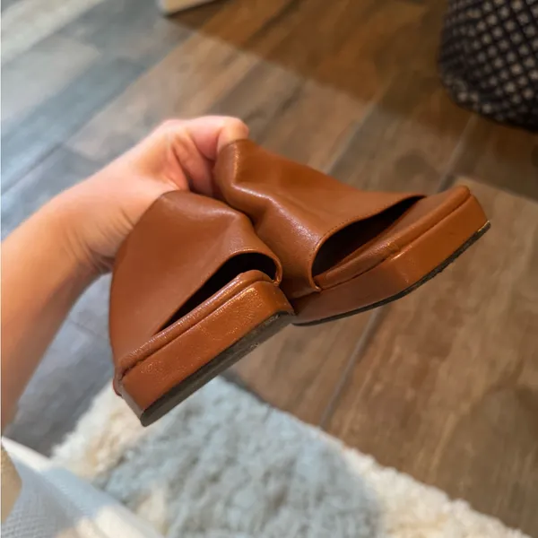 Princess Polly Brown Leather Heels - Image 5