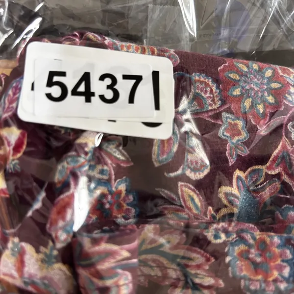 Lucky Brand Women Boho Cottage Floral Top XL Maroon Romantic Fairy Whimsical - Image 8