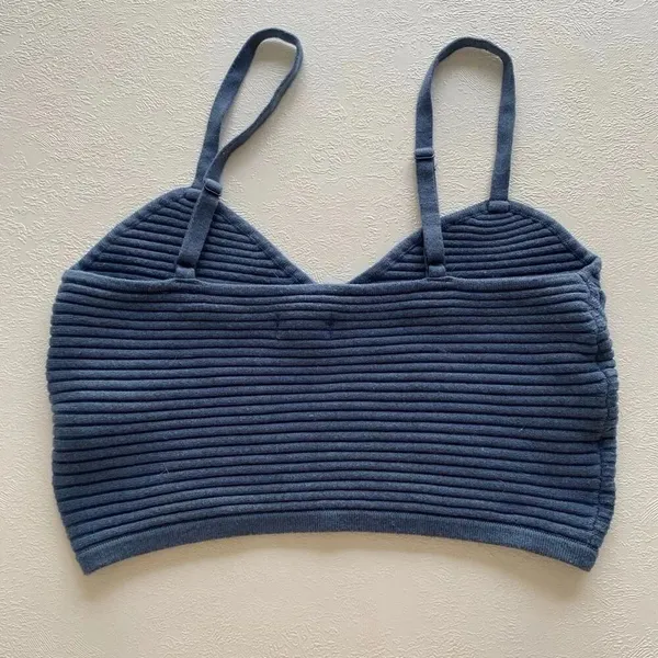 Aerie Blue Ribbed Bralette Crop Top | Size Small | Seamless Stretch - Image 2