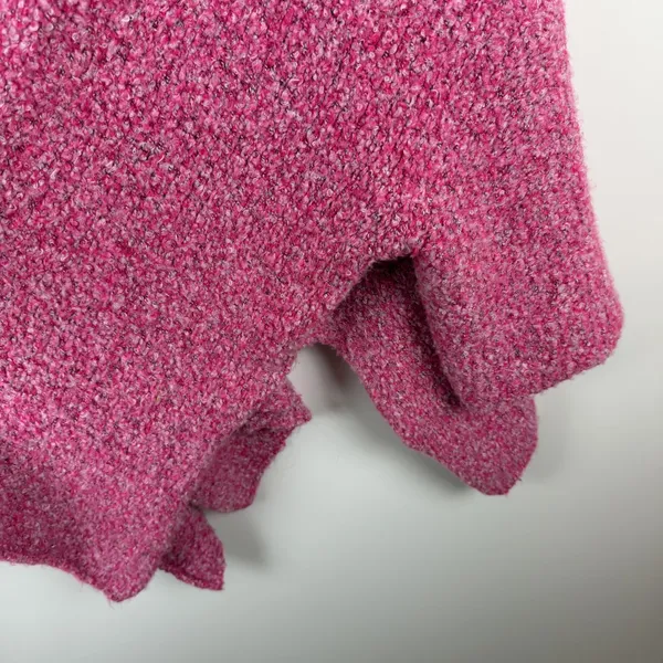 Free People Slouchy BFF Cardigan Large Pink Prickly Pear Oversized Boucle Knit - Image 5