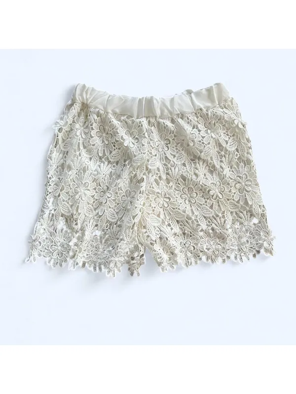 Y2K White Lace Dolphin Shorts Fairycore Boho Size Small - Image 3