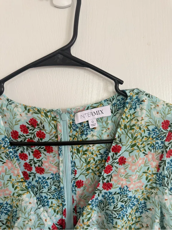 Intermix Ness Silk Floral Cutout midi Dress - Image 3
