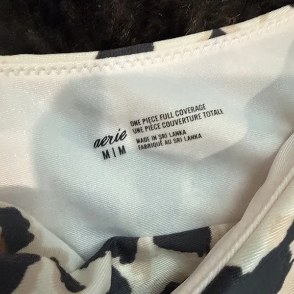 Aerie One Piece Swimsuit M Animal Print Wrap Bow Front Full Coverage - Image 4