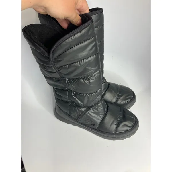 The North Face black amore ll foldover puffer boots faux fur lined‎ women's 10 - Image 3