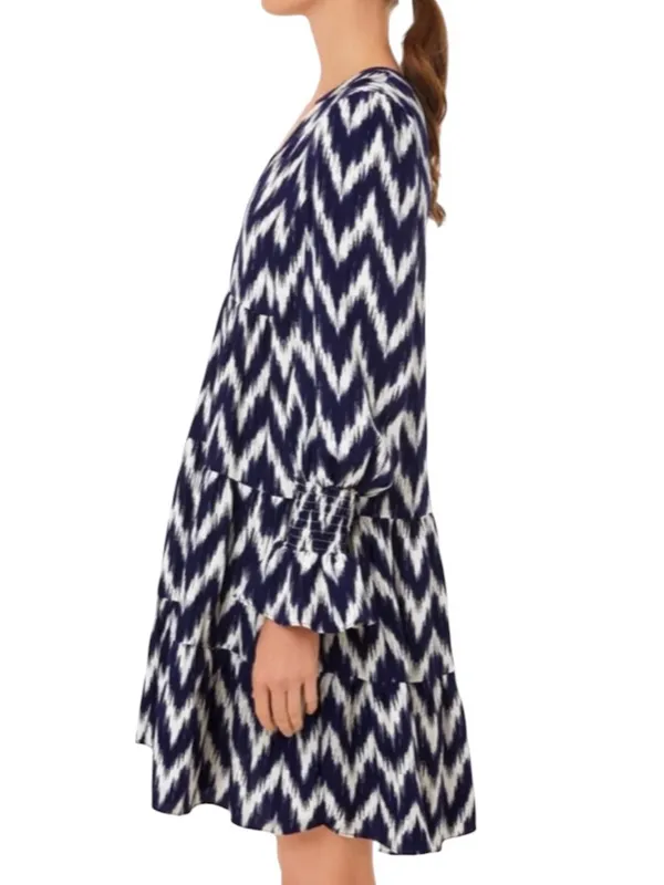 Tuckernuck Pomander Place Navy Ikat Kenzo Dress Size L - Image 4