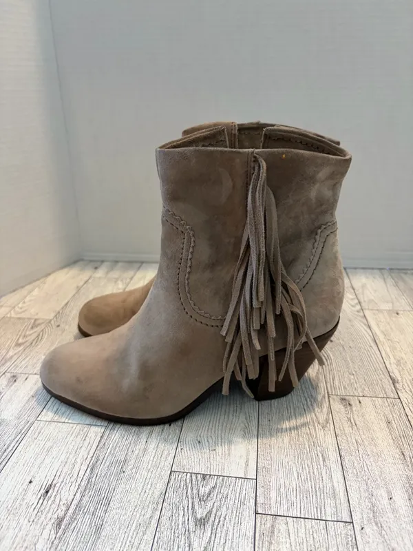 Sam Edelman Women's Louie Ankle Fringe Booties Tan Suede 7M Cowgirl - Image 5
