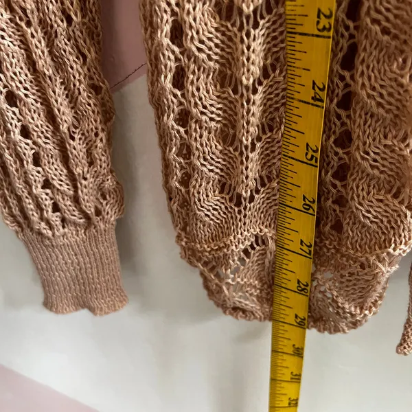 Crochet Cardigan Knit Open Front Boho Minimalist Cottagecore Medium‎ - Image 4