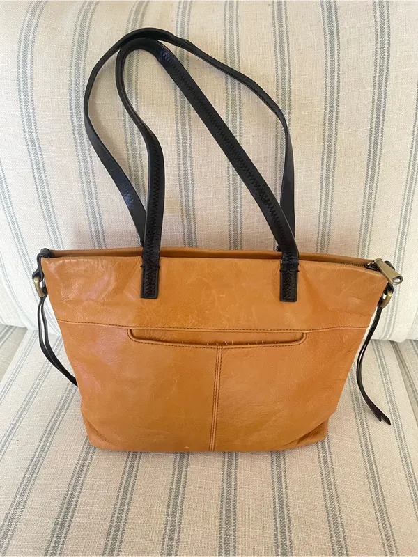 HOBO Cecily Leather Mini Tote Honey Brown Double Handle Satchel Purse Bag - Image 10