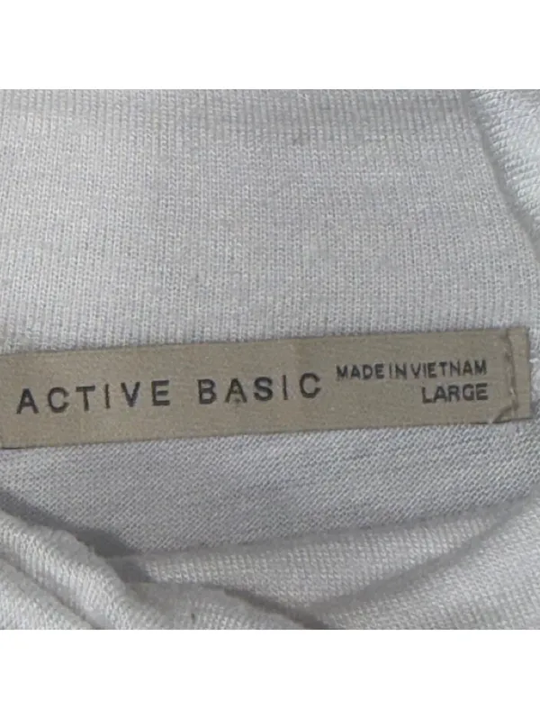 Active Basic White Mock Neck Long Sleeve Top L - Image 5