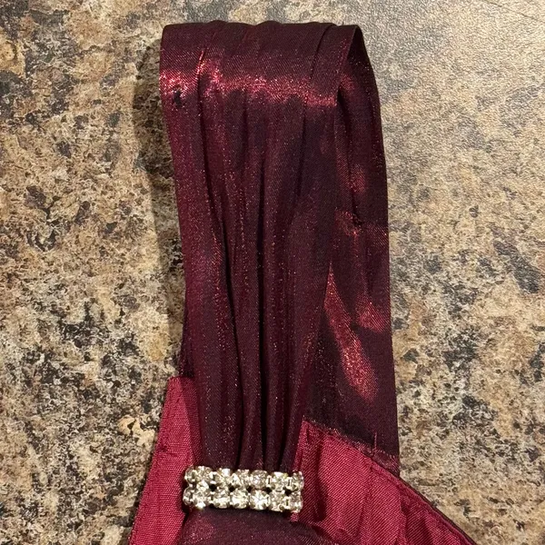Vintage Cachet Dress Prom Hoco Gown 90s Formal Empire Dark Romance Burgundy Sz 4 - Image 6