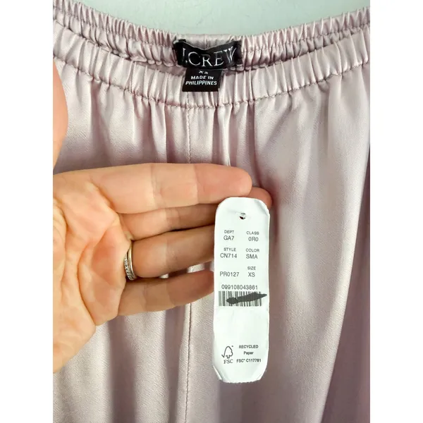 J.Crew | NWT Cosmo Pant in Luster Charmeuse Subtle Mauve | Sz XS - Image 5