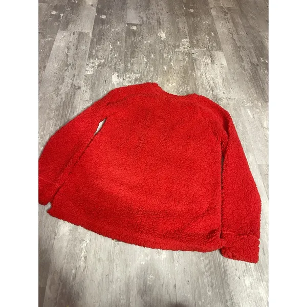 Ugly Christmas‎ Sweater Womens L Santa Suit Sherpa Sequined Fleece Red C0073 - Image 5