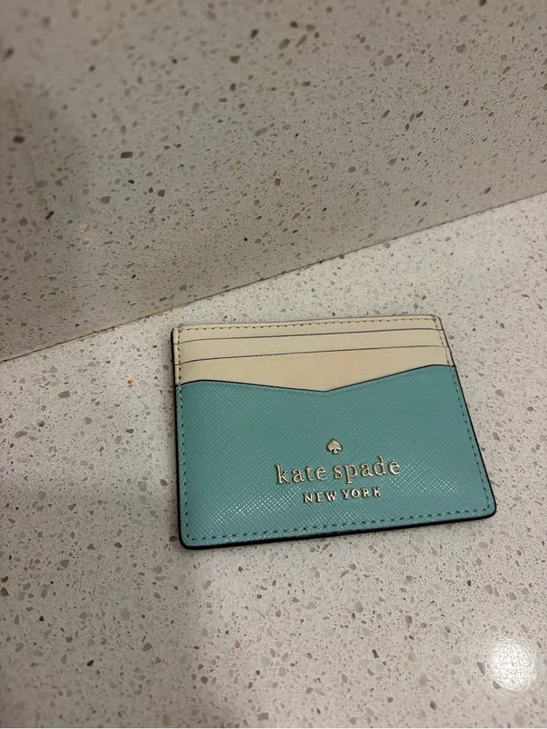 Kate Spade Staci Colorblock Small Slim Card Holder in "poolside multi" color EUC - Image 2
