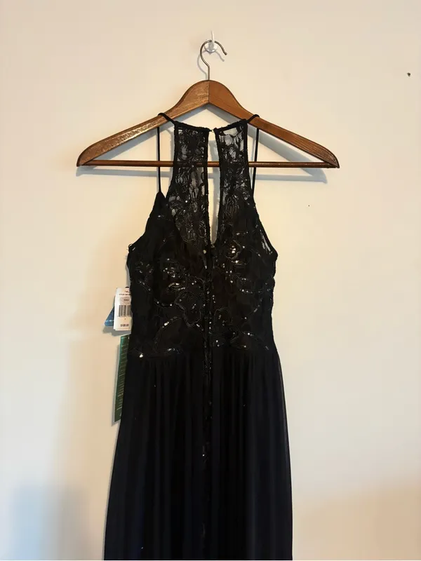 City Triangle NWT Black 90s 2000s Sequin Evening Strappy Y2K Vintage Dress - Image 4