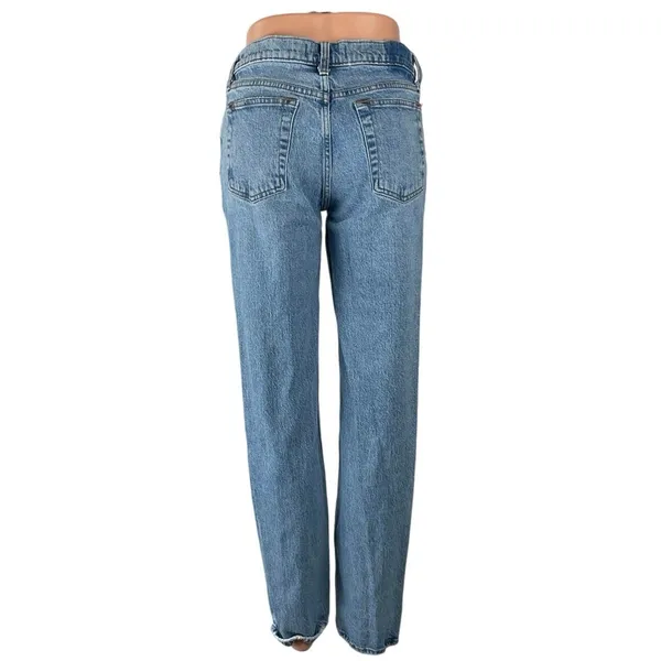 Abercrombie & Fitch The Straight Mid Rise Blue Relaxed Denim Jeans Size 27 - Image 4