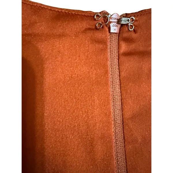 Show Me‎ Your Mumu Rome Twist Gown Burst Orange Satin V Neck Maxi Dress sz L - Image 10
