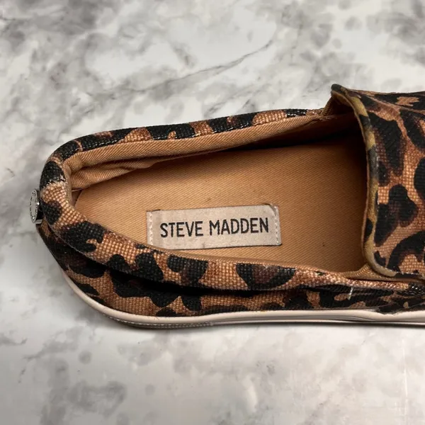 Steve Madden Leopard Print Slip On‎ Sneakers Women's Size 7.5M Platform Comfort - Image 7