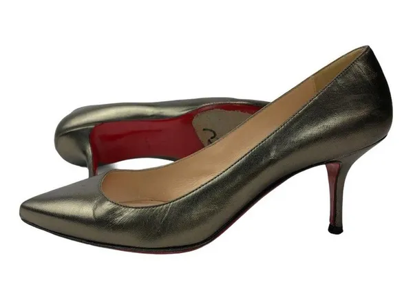 Christian Louboutin Metallic Stiletto Heels Pumps Size 6.5 - Image 5