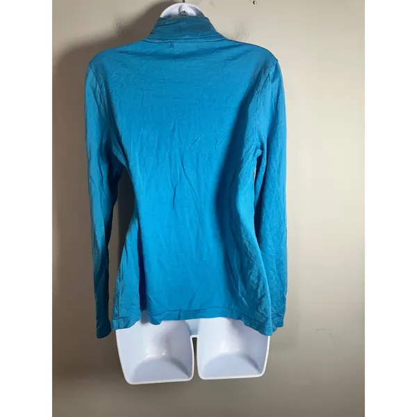 Banana Republic Women Blue Cowl Neck Long Sleeve Wool Blend Knit Top Large‎ - Image 5