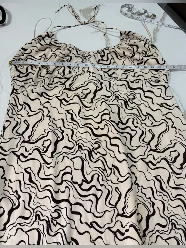 Abercrombie & Fitch Halter Ruched Abstract Print Mini Dress Size XL - Image 15