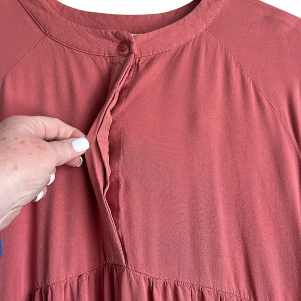 Wonderly‎ Women Cottagecore Boho Tiered Midi Dress PL Rose Puff Sleeve Prairie - Image 5