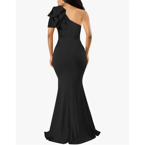 NEW Black Off Shoulder High Split Long Formal Party Dress Evening Gown SMALL - Image 2