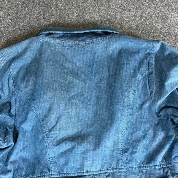 Crosstree Lane Blue Corduroy‎ Mesh Lace Embroidered Jacket Boho XL Cottagecore - Image 8