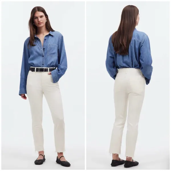 Madewell jeans size 28p 28 petite Perfect Vintage Jean in Tile White - Image 2